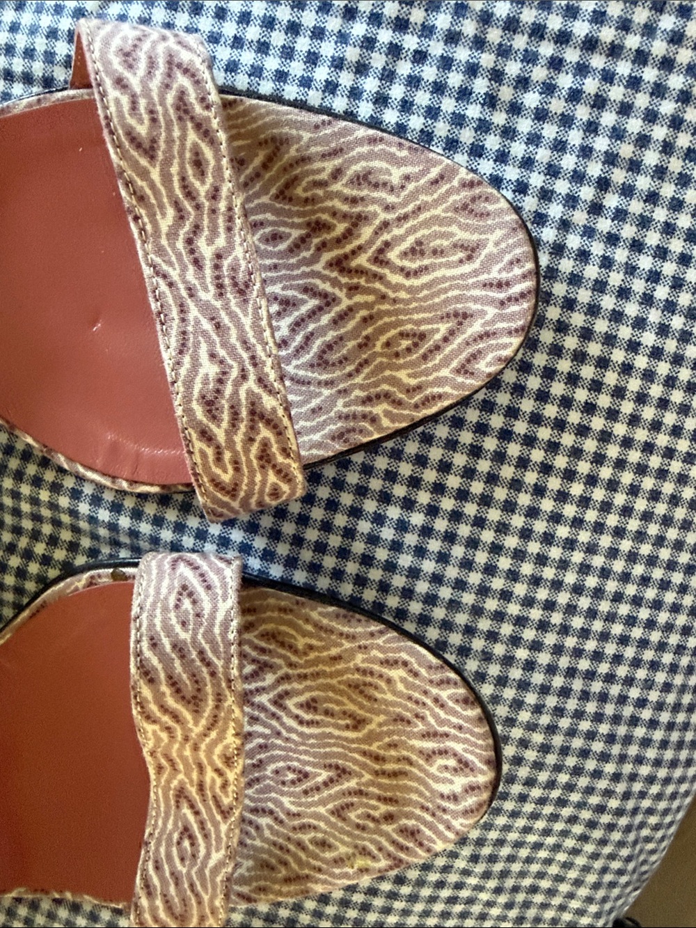 Manolo Blahnik Strappy Pink Patterned High Heel Sandals - Picture 5 of 11